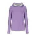 thumbnail image 5 of Thumb Holes Hoodie for Women Solid Long Sleeve Hooded Sweatshirts 2024 Casual Slim Pullover Tops S-5XL, 5 of 5