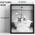 thumbnail image 2 of CDDposter Framed Wall Art Black White Cat Dog in Bathtub Canvas Poster Animal Decor Picture for Bedroom Bathroom (8"x10"), 2 of 7