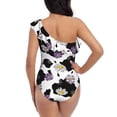 thumbnail image 6 of Yiaed Daisies Flowers Print Women One Piece Swimsuits Tummy Control One Shoulder Bathing Suits Pattern Ruffle Swimwear-XX-Large, 6 of 8
