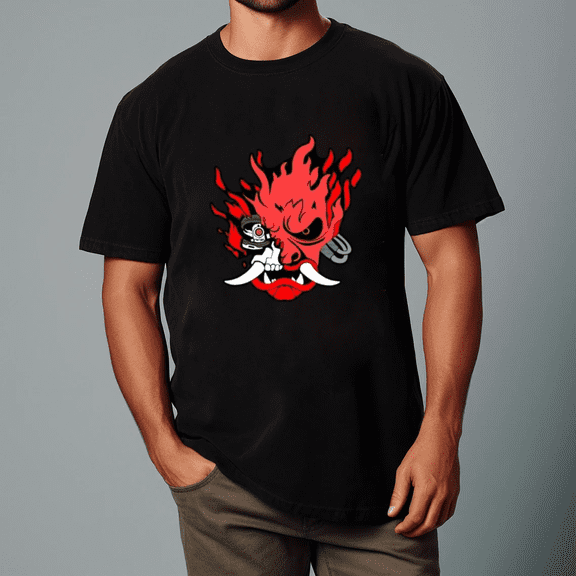 Cyberpunk Red with Bold Techwear Look Unisex T-Shirt,S- 5XL