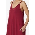 thumbnail image 5 of TheMogan Women's Casual V-Neck Draped Jersey Cami Long Maxi Dress W Pocket Summer Beach Burgundy M, 5 of 6