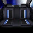 thumbnail image 3 of Tuqiang Car Seat Covers Full Set Leather for Jeep for Wrangler 1986-Present Airbag Compatible Water Resistant Front Rear Cushion Protector with Pollow and Headrest Black and Blue, 3 of 6