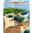 thumbnail image 5 of Fsddascl Oil Painted Outdoor Tablecloth - 60x84 Inch Rectangle Dining Table Cover, Abstract Red Sun Geometric Modern Waterproof Outdoor Table Cloth with Umbrella Hole & Zipper for Picnic/Patio/Party, 5 of 7