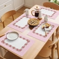 thumbnail image 5 of Mother's Day Placemats Set of 4, Watercolor Pink Flower Border Rustic Floral Leaf Non-Slip Place Mats Washable Table Mats for Kitchen Dining Table Decorations Indoor/Outdoor, 5 of 9