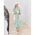thumbnail image 4 of Ekouaer Long Sleeve Nightgowns for Women Calf Length Sleepwear Long Sleepshirts Crewneck Sleep Dress, 4 of 6