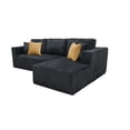 thumbnail image 4 of 102" Modular Sectional Boneless Sofa, L-Shaped Cloud Couch with Right Facing Chaise, No Assembly Corduroy Sleeper Sofa, Plush Deep Seat Modular Couch with Toss Pillows for Living Room, Black, 4 of 7