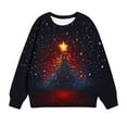 thumbnail image 6 of YUNAFFT Kids Christmas Print Fleece Crewneck Sweatshirt 5-15Y Long Sleeve No Hood Casual Winter Top Soft Brushed Fleece Polyester/Spandex Blend, 6 of 7