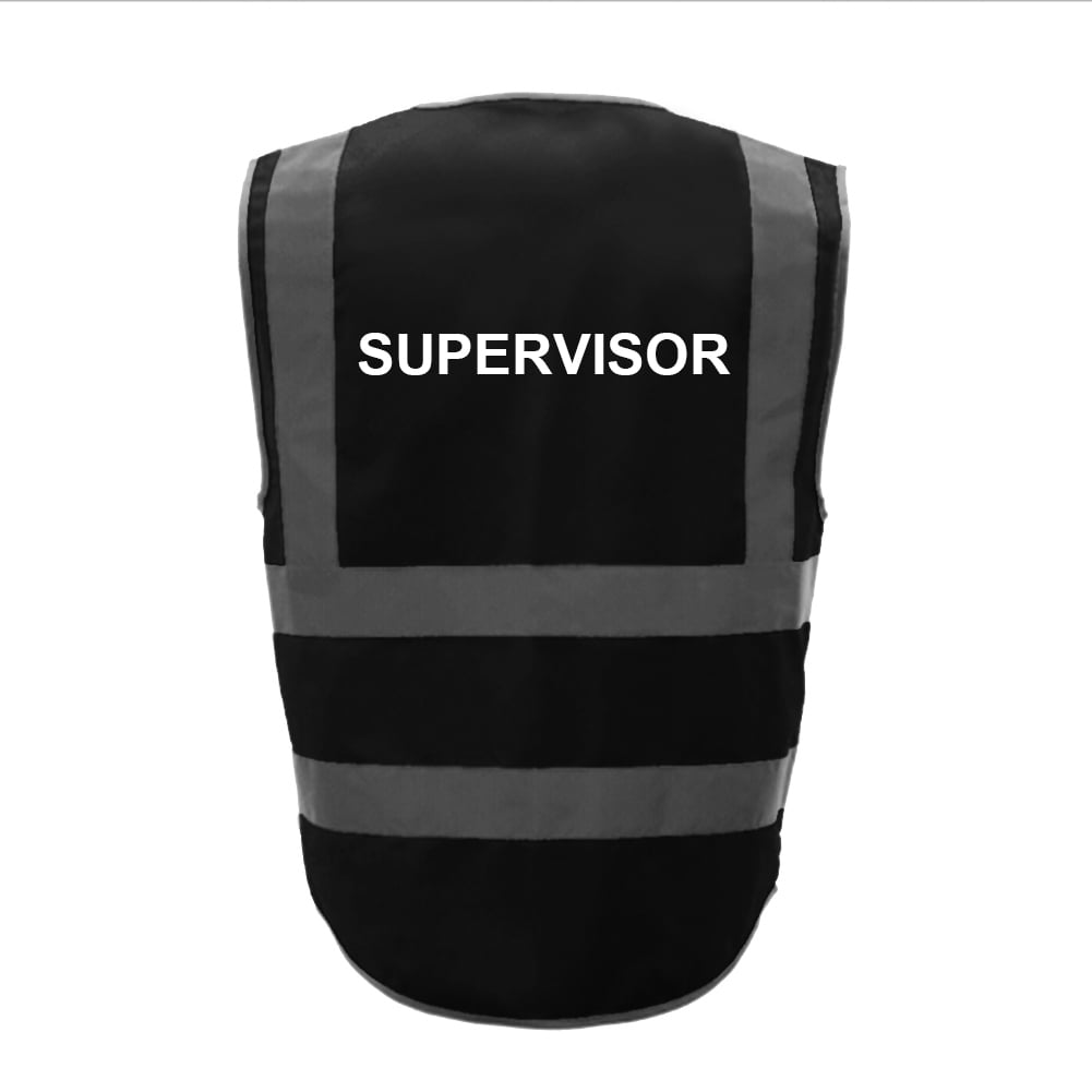 GOGO Supervisor Safety Vest, 9 Pockets High Visibility Reflective VestBlackM
