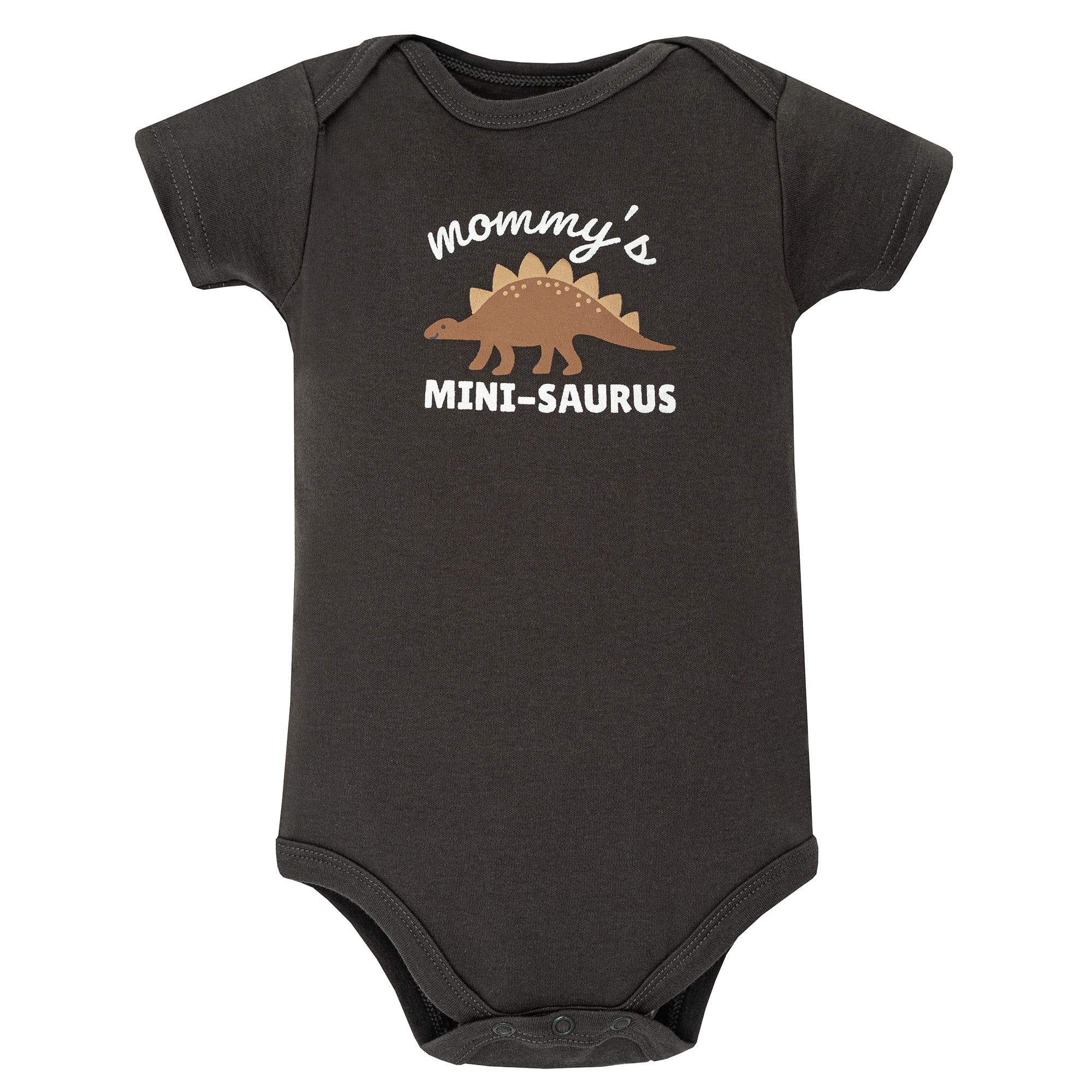 Hudson Baby Infant Boys Cotton Bodysuits 5-Pack, Strong Like Daddy Dino, 12-18 Months
