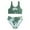 Green, variant on Girls Two Piece Tankini Swimsuit Set with Boyshort Bottom and Rash Guard Top for Summer Beach