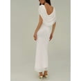 thumbnail image 2 of Women White Cowl Neck Drape Fit And Flare Maxi Dress, 2 of 7