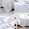 thumbnail image 3 of Southshore Fine Living, Inc. 100% Cotton Striped Blanket for Twin Bed, Twin Blanket, Grey and White, 3 of 9