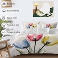 thumbnail image 3 of Colorful Tulips 4 Piece Duvet Cover Set Twin Size Blue Red Yellow Floral Soft Bedding Set Comforter Cover, 1 Duvet Cover 1 Flat Sheets and 2 Pillowcases, 3 of 9