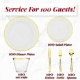 thumbnail image 4 of Prestee 600 Piece Gold Dinnerware Party Set (100 Guest), 100 Salad Gold Plates, 100 Gold Plastic Silverware Set, 100 Gold Cups Disposable Party Pack Wedding Birthday Parties, 4 of 5