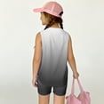 thumbnail image 5 of Summer Clothes for Child Girls Size 7 Cute Preppy Two Piece Outfits Tracksuit Casual Sleeveless T Shirts Top and Shorts Clothing Sets Black 2-3 Years, 5 of 7