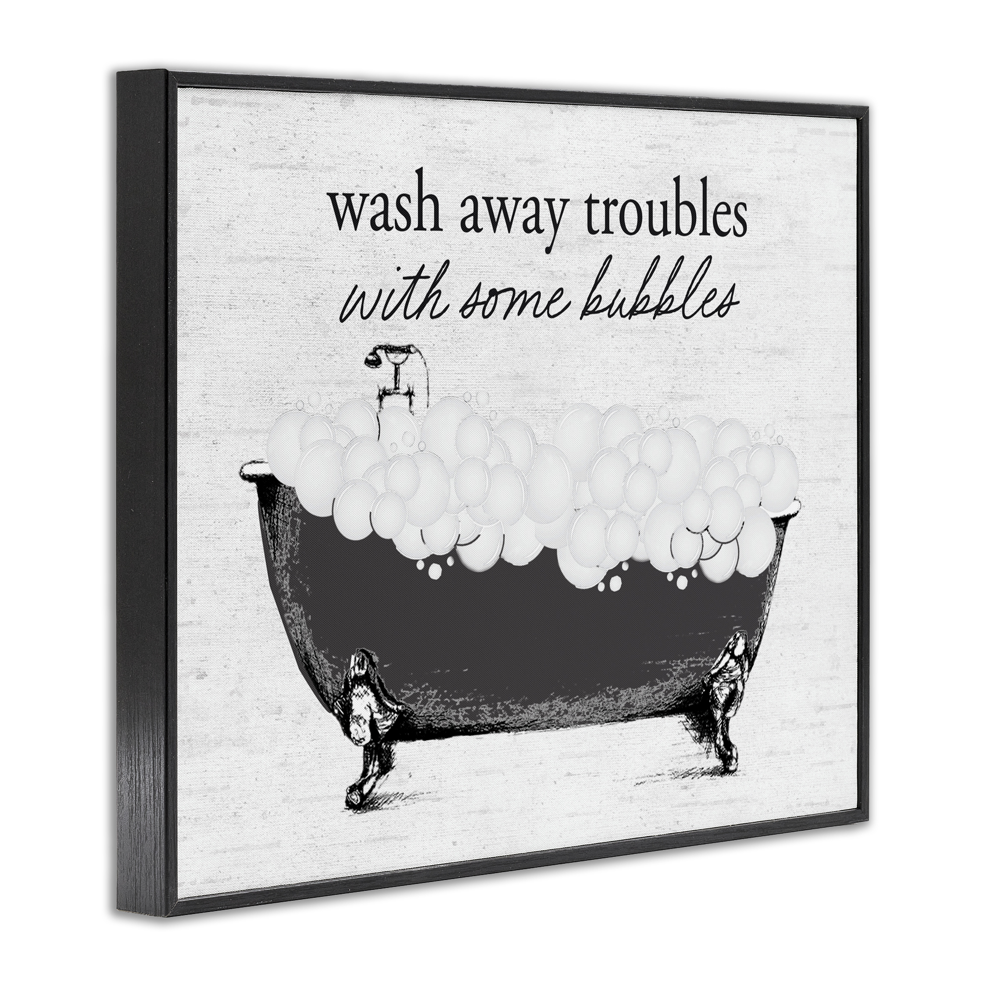 Uplifting Bubble Bath Rhyme Black Framed Giclee Art, design by Lettered and Lined