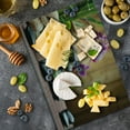 thumbnail image 5 of Spa Cutting Board, Warm Welcoming Spa Reception Big Healing Stones Candles Scent Flowers Print, Decorative Tempered Glass Cutting and Serving Board, Large Size, Purple Black and Green, by Ambesonne, 5 of 5