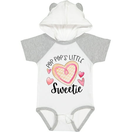 

Inktastic Pop Pop s Little Sweetie with Pink Heart Cookie Gift Baby Boy or Baby Girl Bodysuit