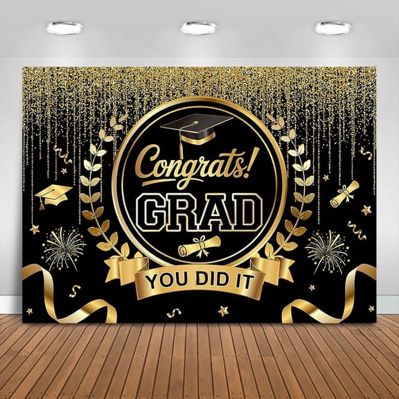 Graduation Backdrop Congrats Grad You Did It Background Congratulations Graduate Class of 2026 Party Decorations Banner Photo Booth Props