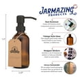 thumbnail image 2 of Small Amber Glass Jar Soap and Lotion Dispenser with Matte Black Pump - 8 oz - by Jarmazing Products, 2 of 3