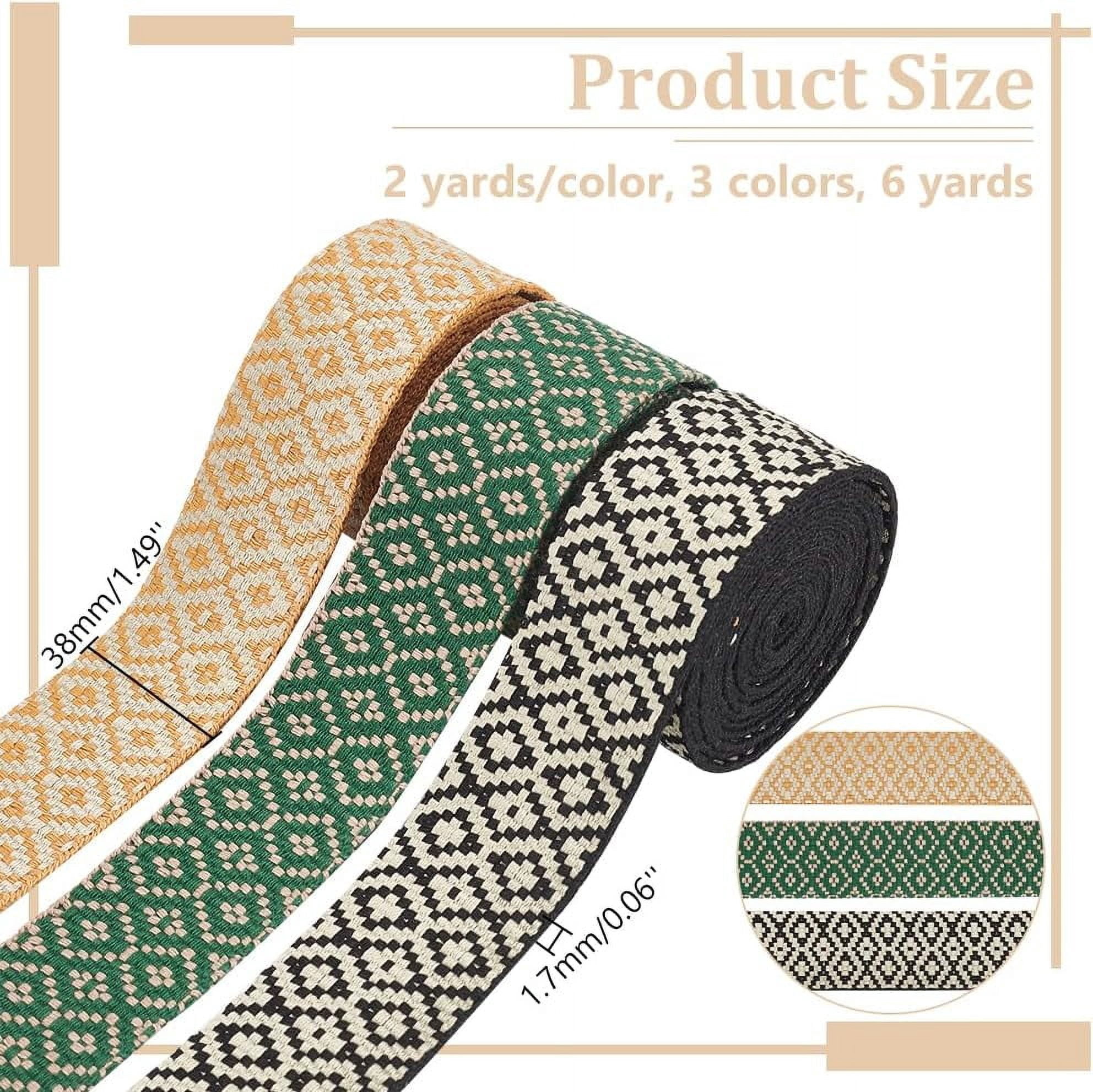 6 Yards Jacquard Ribbon Trim 3 Colors 1.5