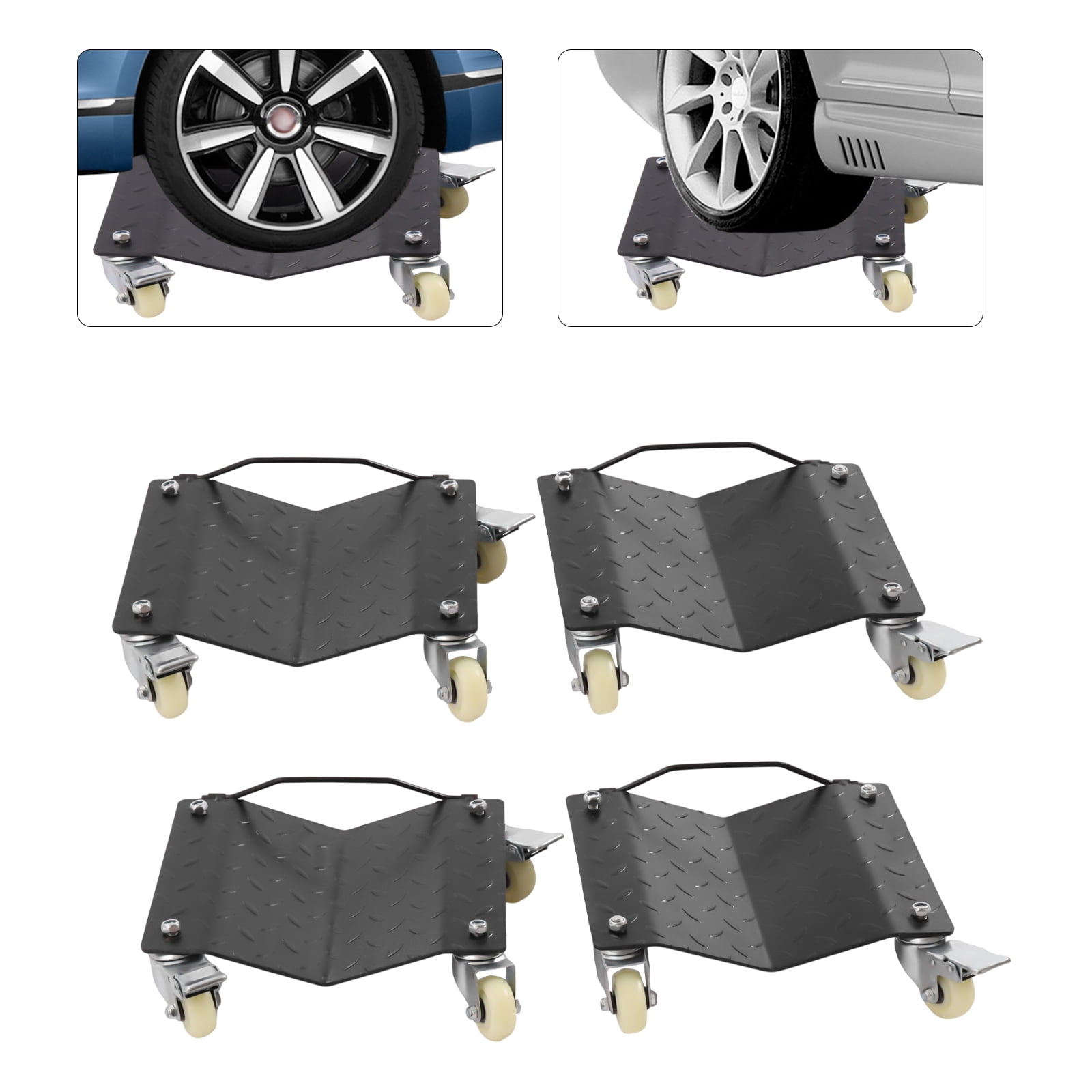 Miumaeov Tire Dollys Set of 4 Dolly Heavy Duty Vehicle Car Wheel Dolly