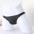 thumbnail image 2 of Men's Underwear for Men, Ice Silk Fabric, Thin Transparent Triangular Design, Black, Size L, Breathable for Summer Running and Gym Use, 2 of 3