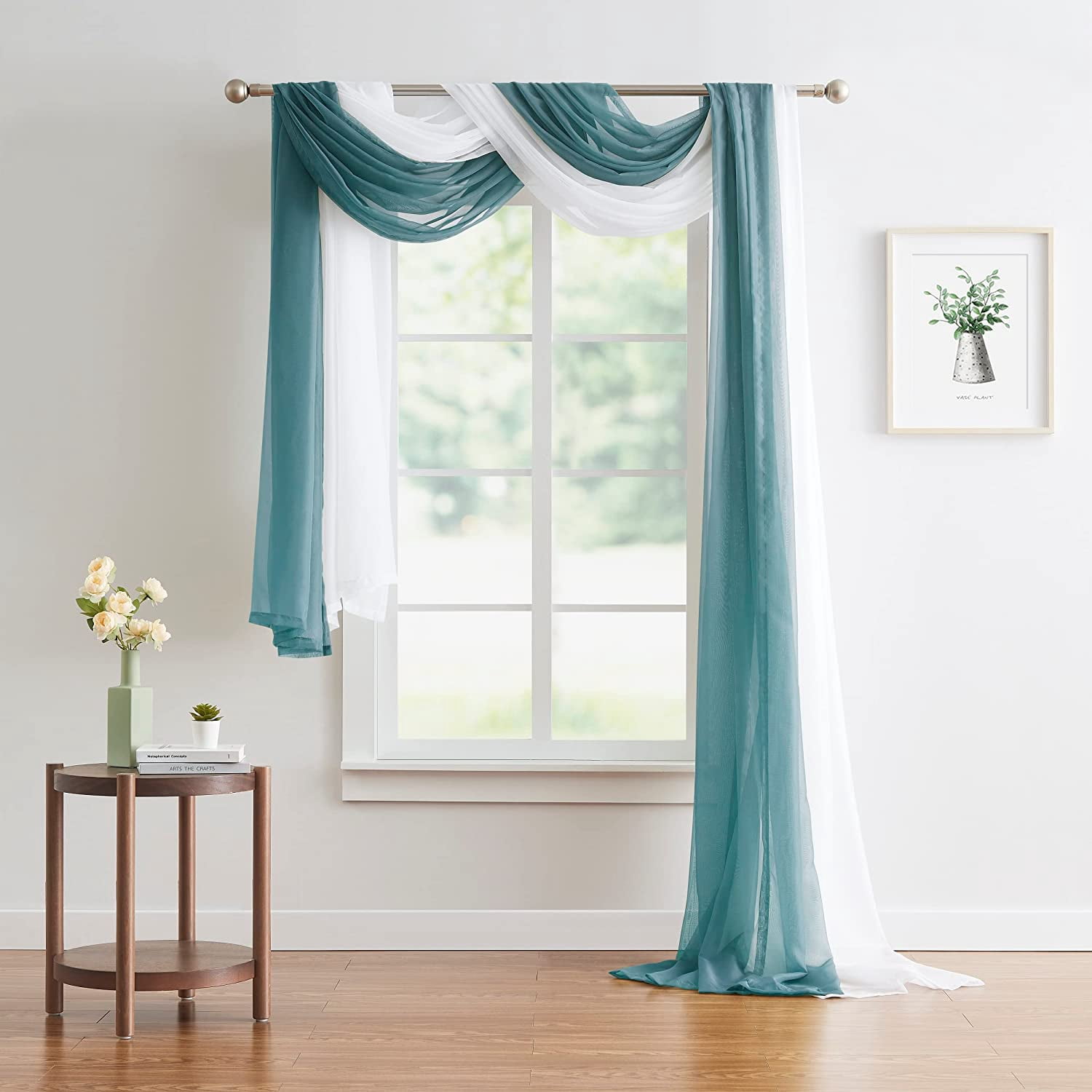 Warm Home Designs 55" W x 144" L Dusty Blue Bed Canopy Curtains for Twin Bed. BC D Blue 144