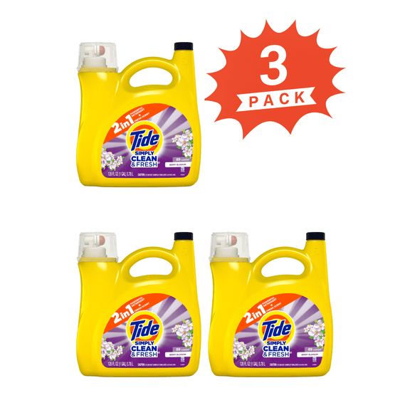 Tide Simply Clean & Fresh Berry Blossom Liquid Laundry Detergent (Pack 3) - 267 Loads, 384fl