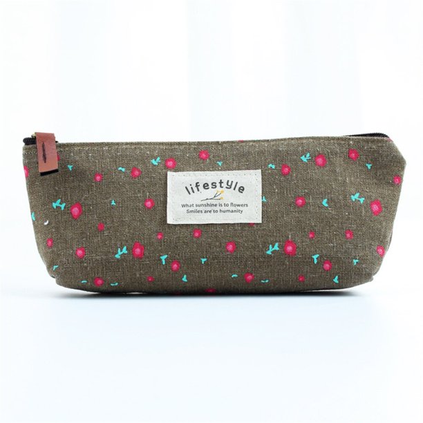 Kawaii Floral Fresh Style Pencil Bag Small Flowers Pencil Cases Cute Fabric Pen Bag Storage Bags School Supplies Stationery GiftRussian Federation He Qiyong unisex
