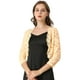 thumbnail image 1 of AllegK Dde San Patricio Cárdigan Toreras Top De Encaje Floral Transparente Man3/4 Elegante PaMujer Beige S, 1 of 6