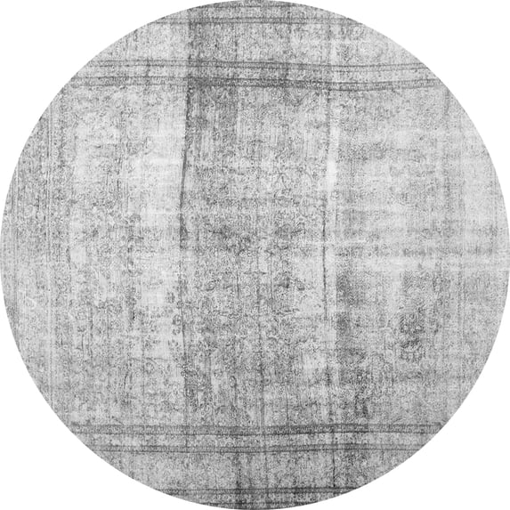 Ahgly Company Indoor Round Abstract Gray Contemporary Area Rugs, 4' Round