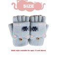 thumbnail image 2 of Guantes convertibles con dibujos animados y parte superior abatible para niños pequeños, guantes de lana de invierno sin dedos con funda para manoplas para niñas y niños 818, 2 of 5