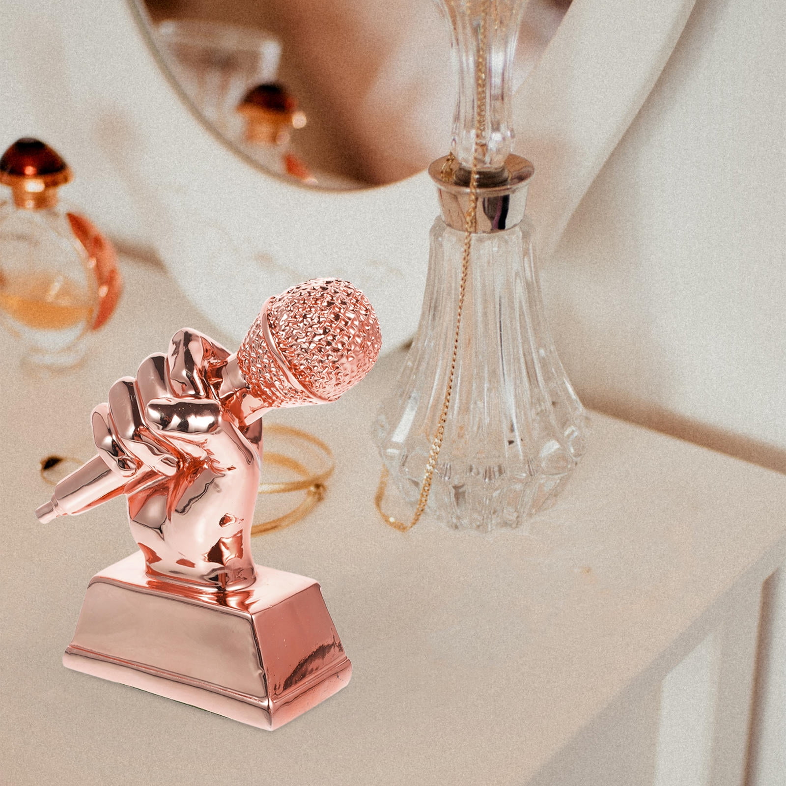 VORCOOL Resin Trophy Award for Singing Competitions Rose Gold Decorative Home Use