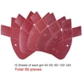 thumbnail image 2 of 50 hojas de lija, 10 hojas de lija de grano 40/60/80/120/240, triángulos de lijado compatibles con lijadora de palma Black and Decker Detail, 2 of 5
