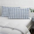 thumbnail image 4 of Vintage Blue Check Throw Pillow Cover 20 x 30 Inch Decorative Pillow Cover Buffalo Plaid Farmhouse Country Stripe Lumbar Pillowcase Seasonal Rectangle Cushion Case for Couch Sofa Bed Living Room, 4 of 9