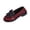 Wine, variant on Womens Platform Lug Sole Slip-On Loafers â Preppy PU Faux Leather Comfortable Flat Shoes Coffee Brown,Size 7