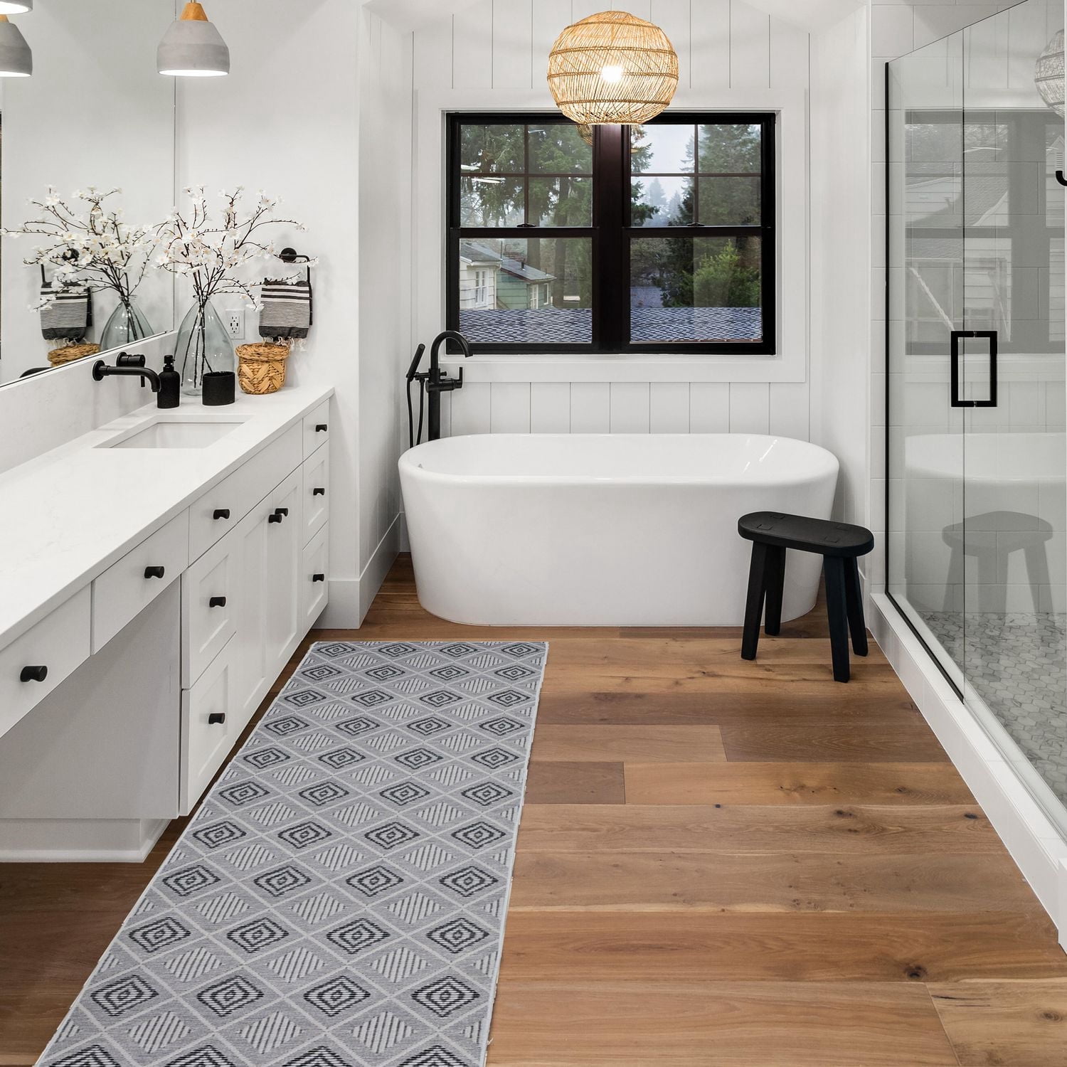 Tapis de couloir Mirage Novi crème et gris 2 pi x 10 pi