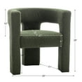 thumbnail image 6 of 28" W Boucle Accent Chair Armchairs Set of 2, Upholstered Square Open-Back Barrel Chair, No Assembly Side Chair ArmChairs for Living Room Bedroom Lounge (Green), 6 of 11