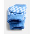 thumbnail image 4 of No Boundaries Women's Ribbed Knit Checkered Pop Top Mittens, 4 of 4