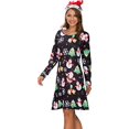 thumbnail image 4 of nipocaio Robe de Noël pour Femmes à Manches Longues Robe de Fête de Noël, 4 of 5
