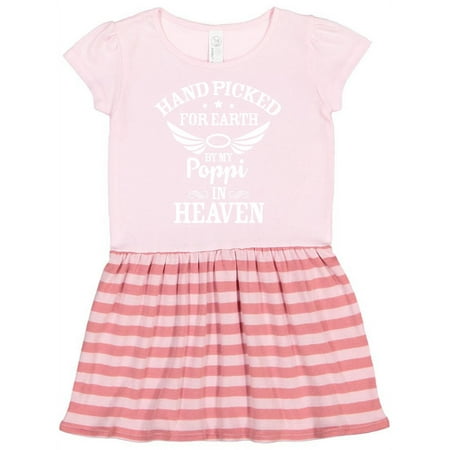 

Inktastic Handpicked for Earth By My Poppi in Heaven with Angel Wings Gift Toddler Girl Dress