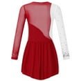 thumbnail image 3 of YONGHS Kids Girls Long Sleeve Ballet Dance Figure Ice Skating Dress Burgundy 12, 3 of 7