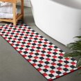thumbnail image 2 of Red Black White Checkered Pattern Bathroom Rugs Mat,Non Slip Microfiber Bathroom Rug,Rubber Backing,Soft Bathroom Mats for Bathroom Floor,Tub and Shower,47x17in(120x43cm), 2 of 5