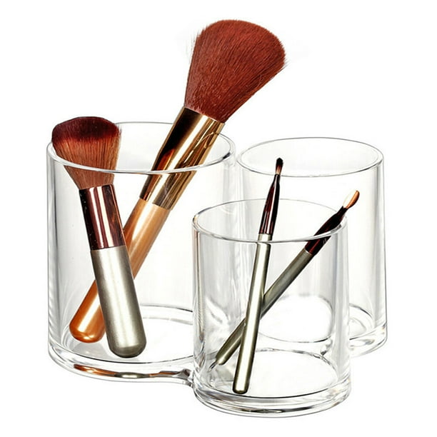 Organizador multiusos de brochas de maquillaje de acrílico transparente (8023)