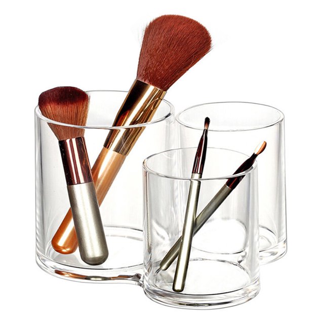 Organizador multiusos de brochas de maquillaje de acrílico transparente (8023)