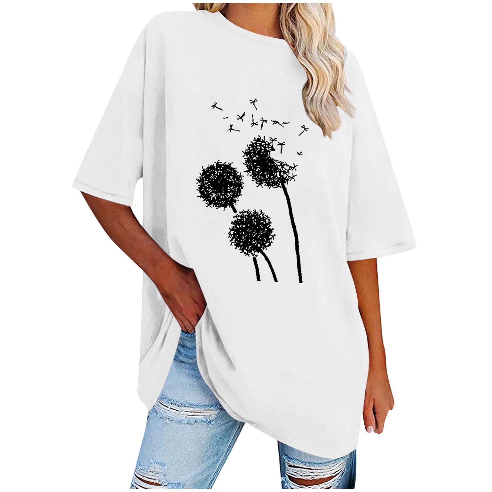 T-shirt Femme Manches Courtes – Col Rond, Imprimé Graphique, Coupe Décontractée, En Polyester Doux Et Respirant