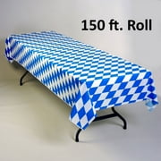Oktoberfest Bavarian Blue Diamonds Plastic Table Cover Roll Banquet 40" x 150'