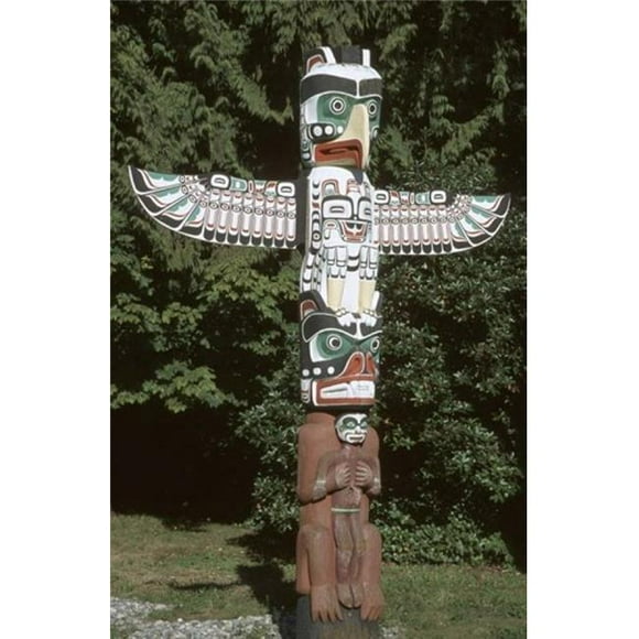 Posterazzi PDDCN02JME0007 Totem Pole at Stanley Park Vancouver Island British Columbia Canada Poster Print by John & Lisa Merrill