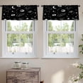 thumbnail image 2 of LALILO Kitchen Curtain Valance Universe With Black Rod Pocket Window Curtain 52"x 18" Set of 2, 2 of 5